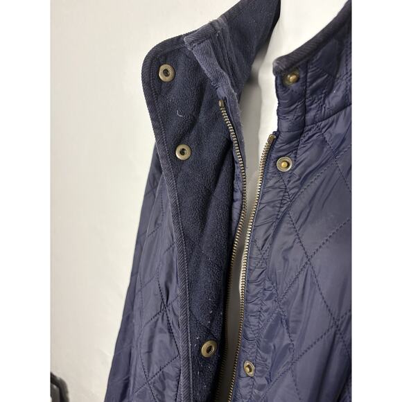 TALBOTS Navy Quilted Mid Length Barn Jacket Size3xl Equestrian Preppy - Picture 3 of 6